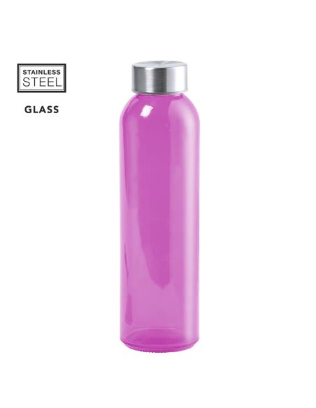 Botella de cristal Metkovic con tapa de acero inoxidable sin BPA colores 500ml PERSONALIZABLE
