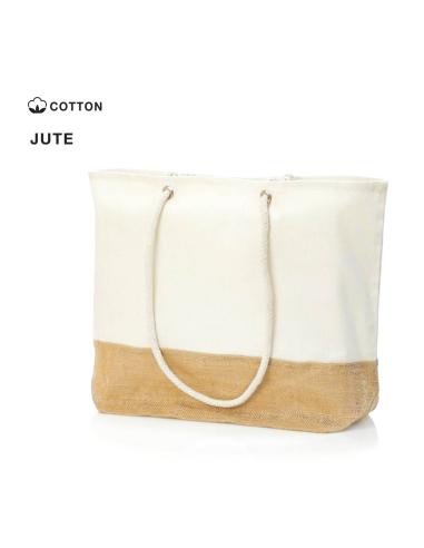 Bolsa Mainz de yute y algodón con asas largas natur PERSONALIZABLE