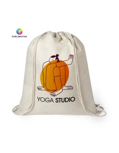 Bolsa de tela Santander poliéster con cuerdas especial sublimación PERSONALIZABLE