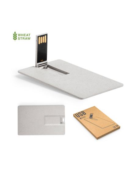 Memoria USB de caña de trigo Oberhausen en forma de tarjeta 16GB PERSONALIZABLE