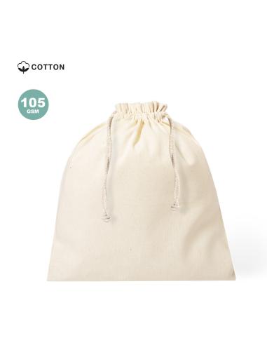 Bolsa de tela Alcorcón algodón con cuerdas para regalo 105g/m2 natur PERSONALIZABLE