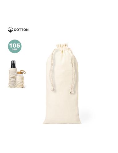 Bolsa de tela Kolkata algodón con cuerdas para botellas 105g/m2 natur PERSONALIZABLE
