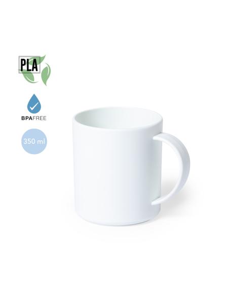 Taza de PLA biodegradable Marruecos sin BPA reutilizable 350ml PERSONALIZABLE