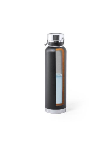 Botella agua de acero inoxidable Semarang doble capa tapón con asa 650ml PERSONALIZABLE