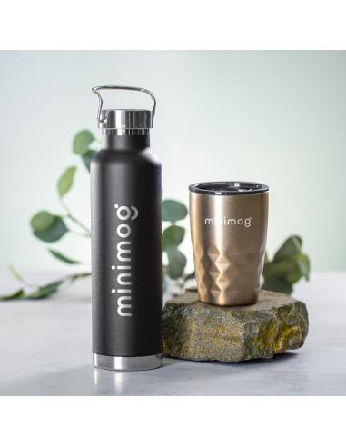 Botella agua de acero inoxidable Semarang doble capa tapón con asa 650ml PERSONALIZABLE
