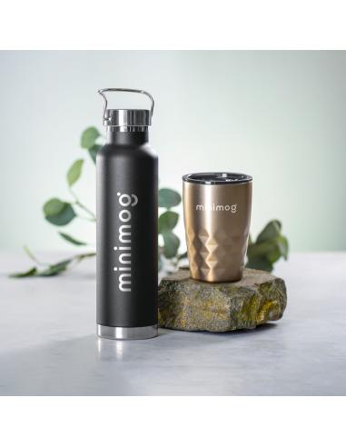 Botella agua de acero inoxidable Semarang doble capa tapón con asa 650ml PERSONALIZABLE