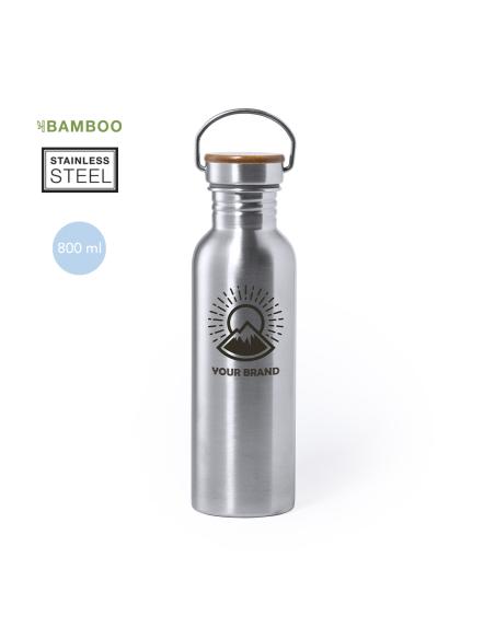 Botella agua de acero inoxidable Palma sin BPA 800ml PERSONALIZABLE