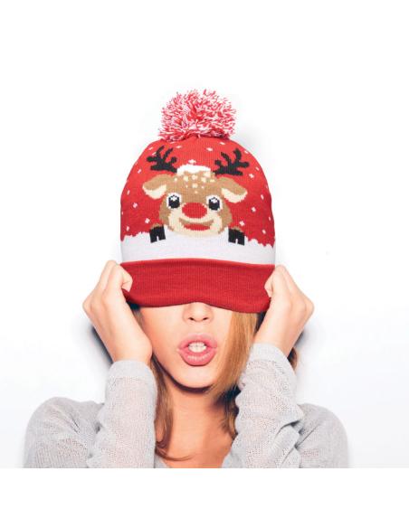 Gorro de punto navideño renos Warsaw PERSONALIZABLE