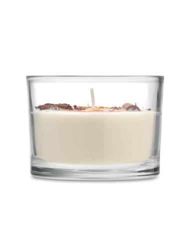 Vela vegetal cítricos canela Scunthorpe en vaso de cristal PERSONALIZABLE
