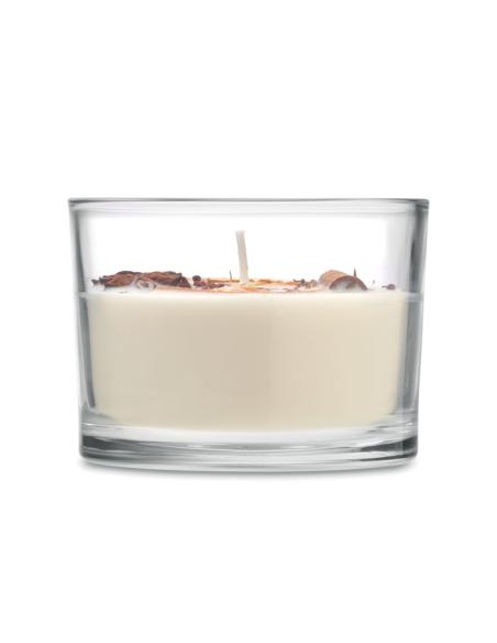 Vela vegetal cítricos canela Scunthorpe en vaso de cristal PERSONALIZABLE