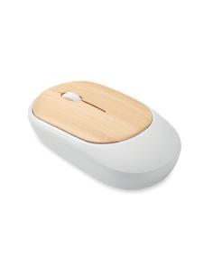 Ratón óptico inalámbrico de ABS reciclado y bambú Virar PERSONALIZABLE