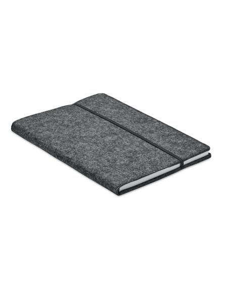 Libreta A5 con cubierta de fieltro RPET Worthing PERSONALIZABLE