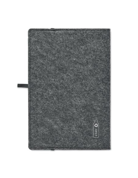 Libreta A5 con cubierta de fieltro RPET Worthing PERSONALIZABLE