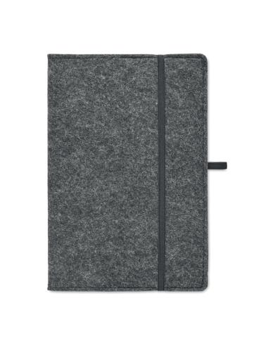 Libreta A5 con cubierta de fieltro RPET Worthing PERSONALIZABLE
