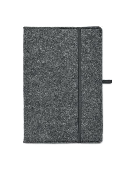Libreta A5 con cubierta de fieltro RPET Worthing PERSONALIZABLE
