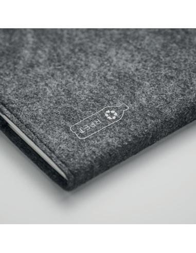 Libreta A5 con cubierta de fieltro RPET Worthing PERSONALIZABLE