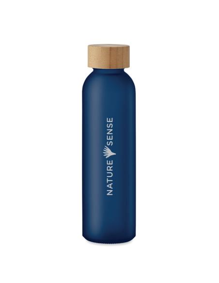 Botella de cristal esmerilado Ankara con tapa de bambú sin BPA colores 500ml PERSONALIZABLE