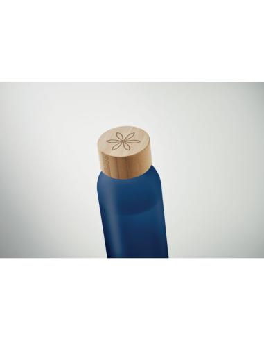 Botella de cristal esmerilado Ankara con tapa de bambú sin BPA colores 500ml PERSONALIZABLE