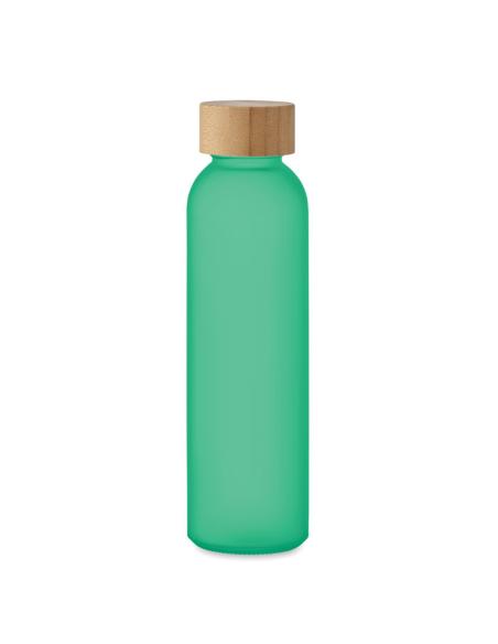 Botella de cristal esmerilado Ankara con tapa de bambú sin BPA colores 500ml PERSONALIZABLE