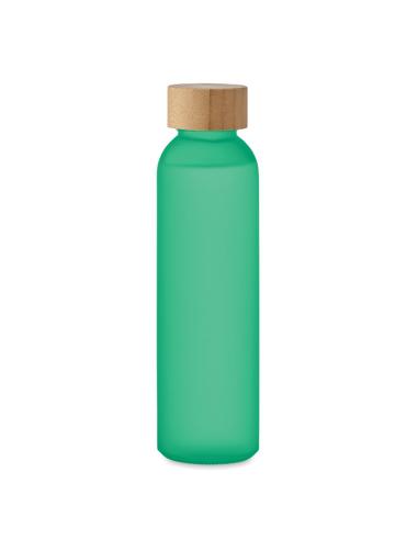 Botella de cristal esmerilado Ankara con tapa de bambú sin BPA colores 500ml PERSONALIZABLE