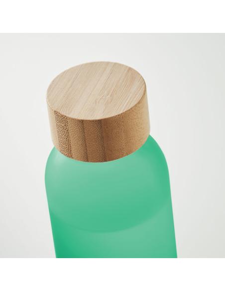 Botella de cristal esmerilado Ankara con tapa de bambú sin BPA colores 500ml PERSONALIZABLE