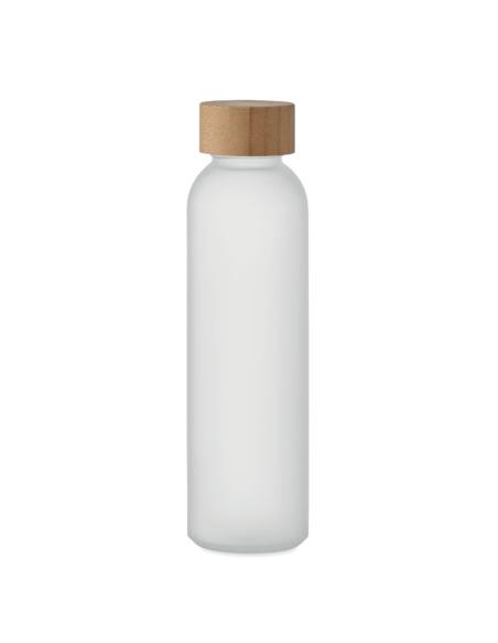 Botella de cristal esmerilado Ankara con tapa de bambú sin BPA colores 500ml PERSONALIZABLE