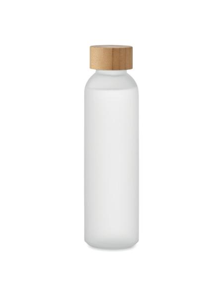 Botella de cristal esmerilado Ankara con tapa de bambú sin BPA colores 500ml PERSONALIZABLE