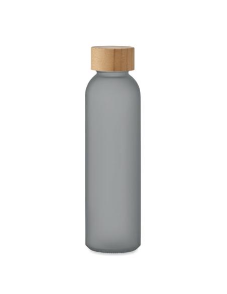 Botella de cristal esmerilado Ankara con tapa de bambú sin BPA colores 500ml PERSONALIZABLE