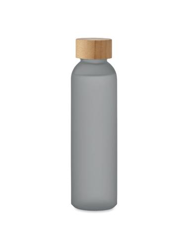 Botella de cristal esmerilado Ankara con tapa de bambú sin BPA colores 500ml PERSONALIZABLE