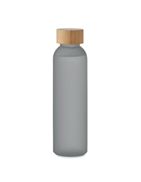 Botella de cristal esmerilado Ankara con tapa de bambú sin BPA colores 500ml PERSONALIZABLE