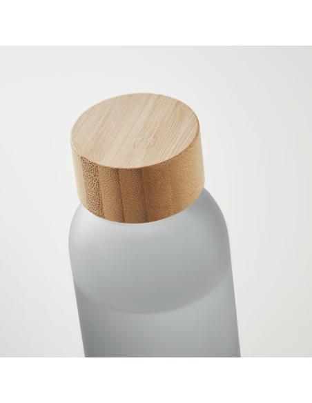 Botella de cristal esmerilado Ankara con tapa de bambú sin BPA colores 500ml PERSONALIZABLE