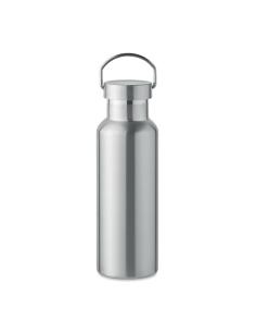 Botella agua de acero inoxidable reciclado Italy doble capa tapa con asa sin BPA 500ml PERSONALIZABLE