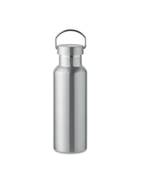 Botella agua de acero inoxidable reciclado Italy doble capa tapa con asa sin BPA 500ml PERSONALIZABLE