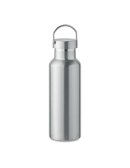 Botella agua de acero inoxidable reciclado Italy doble capa tapa con asa sin BPA 500ml PERSONALIZABLE