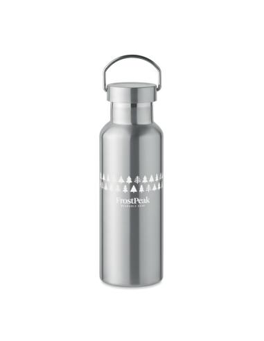 Botella agua de acero inoxidable reciclado Italy doble capa tapa con asa sin BPA 500ml PERSONALIZABLE