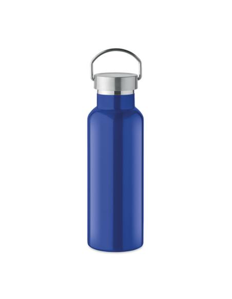 Botella agua de acero inoxidable reciclado Italy doble capa tapa con asa sin BPA 500ml PERSONALIZABLE