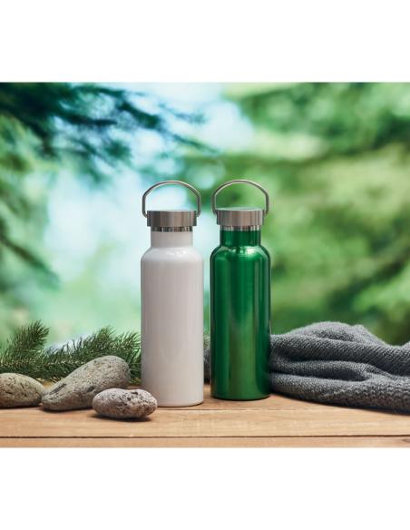 Botella agua de acero inoxidable reciclado Italy doble capa tapa con asa sin BPA 500ml PERSONALIZABLE