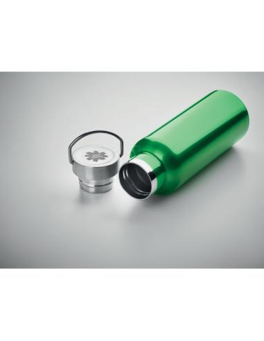 Botella agua de acero inoxidable reciclado Italy doble capa tapa con asa sin BPA 500ml PERSONALIZABLE
