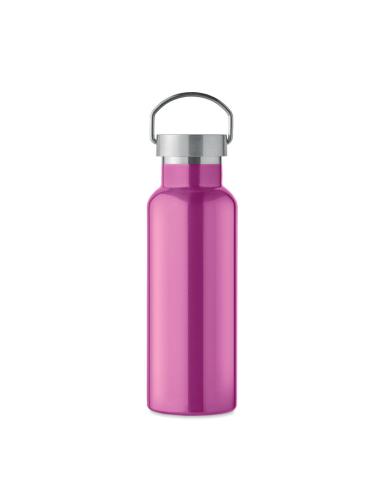 Botella agua de acero inoxidable reciclado Italy doble capa tapa con asa sin BPA 500ml PERSONALIZABLE