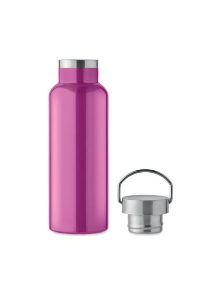 Botella agua de acero inoxidable reciclado Italy doble capa tapa con asa sin BPA 500ml PERSONALIZABLE