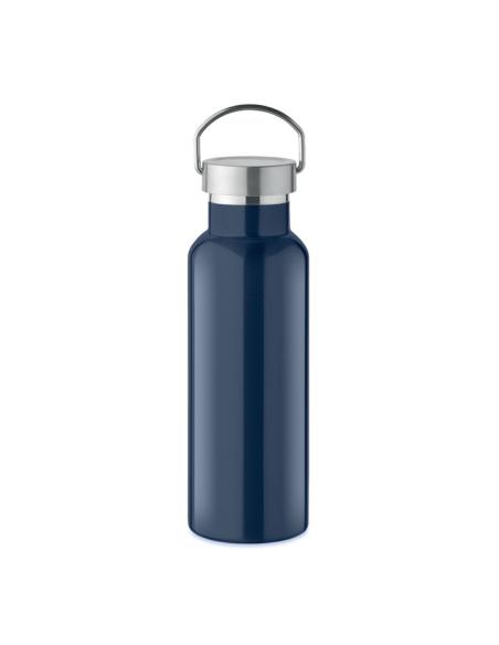Botella agua de acero inoxidable reciclado Italy doble capa tapa con asa sin BPA 500ml PERSONALIZABLE