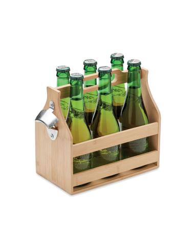 Caja de bambú Wroclaw para 6 botellas de cerveza PERSONALIZABLE