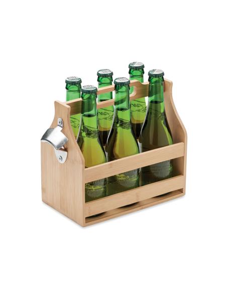 Caja de bambú Wroclaw para 6 botellas de cerveza PERSONALIZABLE