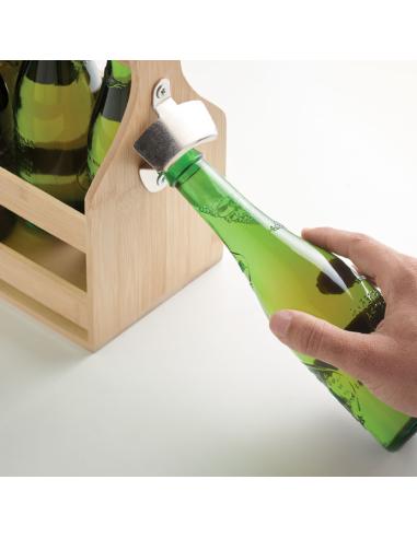 Caja de bambú Wroclaw para 6 botellas de cerveza PERSONALIZABLE
