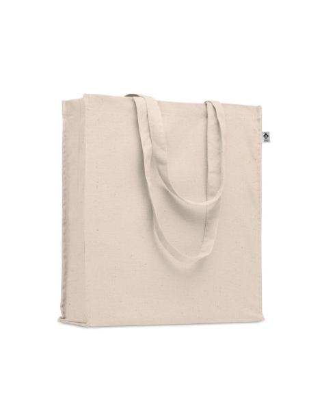 Bolsa de tela Oviedo algodón orgánico 220g/m2 natur asas largas y fuelle PERSONALIZABLE