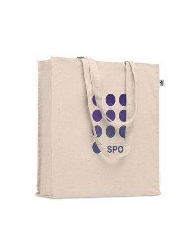 Bolsa de tela Oviedo algodón orgánico 220g/m2 natur asas largas y fuelle PERSONALIZABLE