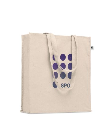 Bolsa de tela Oviedo algodón orgánico 220g/m2 natur asas largas y fuelle PERSONALIZABLE