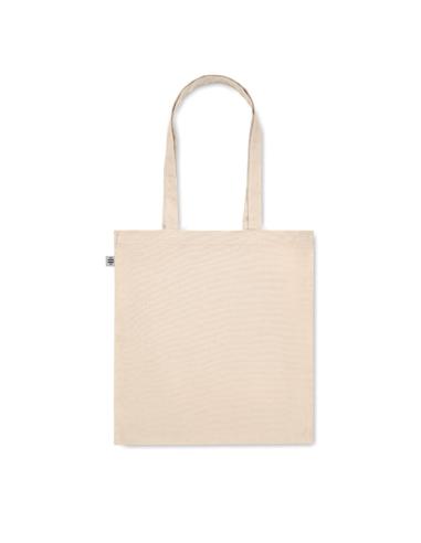 Bolsa de tela Oviedo algodón orgánico 220g/m2 natur asas largas y fuelle PERSONALIZABLE
