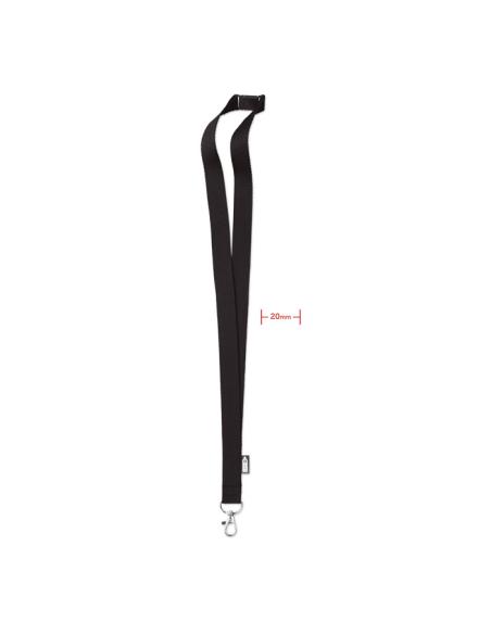 Lanyard de RPET Surabaya con mosquetón metálico y cierre de seguridad PERSONALIZABLE