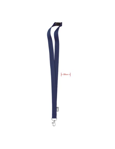 Lanyard de RPET Surabaya con mosquetón metálico y cierre de seguridad PERSONALIZABLE